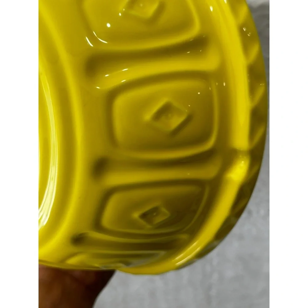 Mason Cash S12 Mixing Bowl Yellow Embossed Earthenware 11.5 Inch Made in England